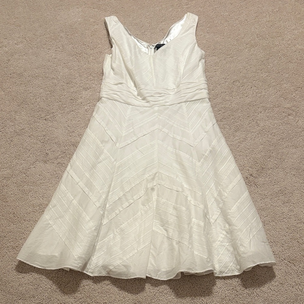 White House Black Market Ivory Sleeveless Dress
